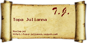 Topa Julianna névjegykártya
